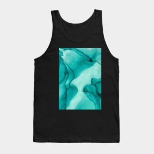 “Aqua Cavern” Alcohol Ink Abstract Tank Top